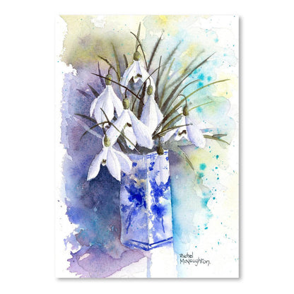 Snowdrops In Blue N White Vase by Rachel McNaughton Art Print - Art Print - Americanflat