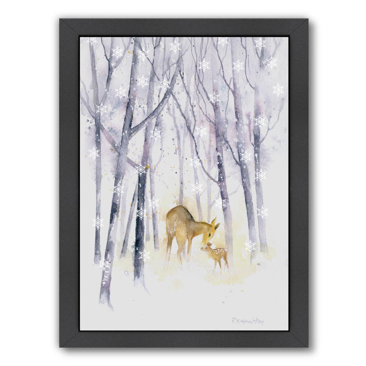 Snowflake Forest Deer by Rachel McNaughton Framed Print - Americanflat