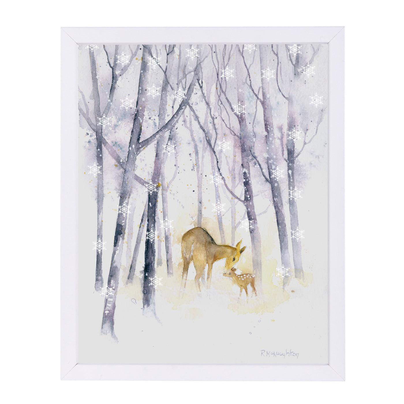 Snowflake Forest Deer by Rachel McNaughton Framed Print - Americanflat