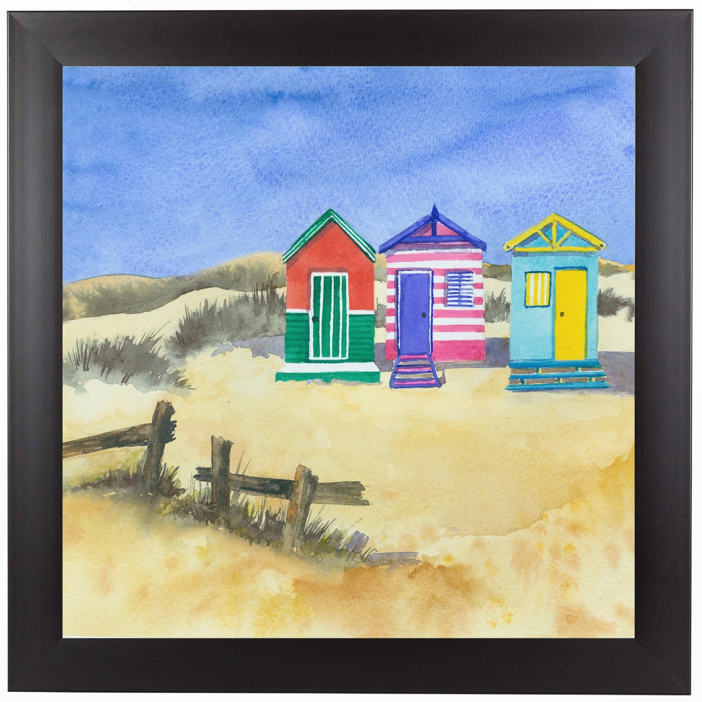 Beach Huts by Rachel McNaughton Framed Print - Americanflat