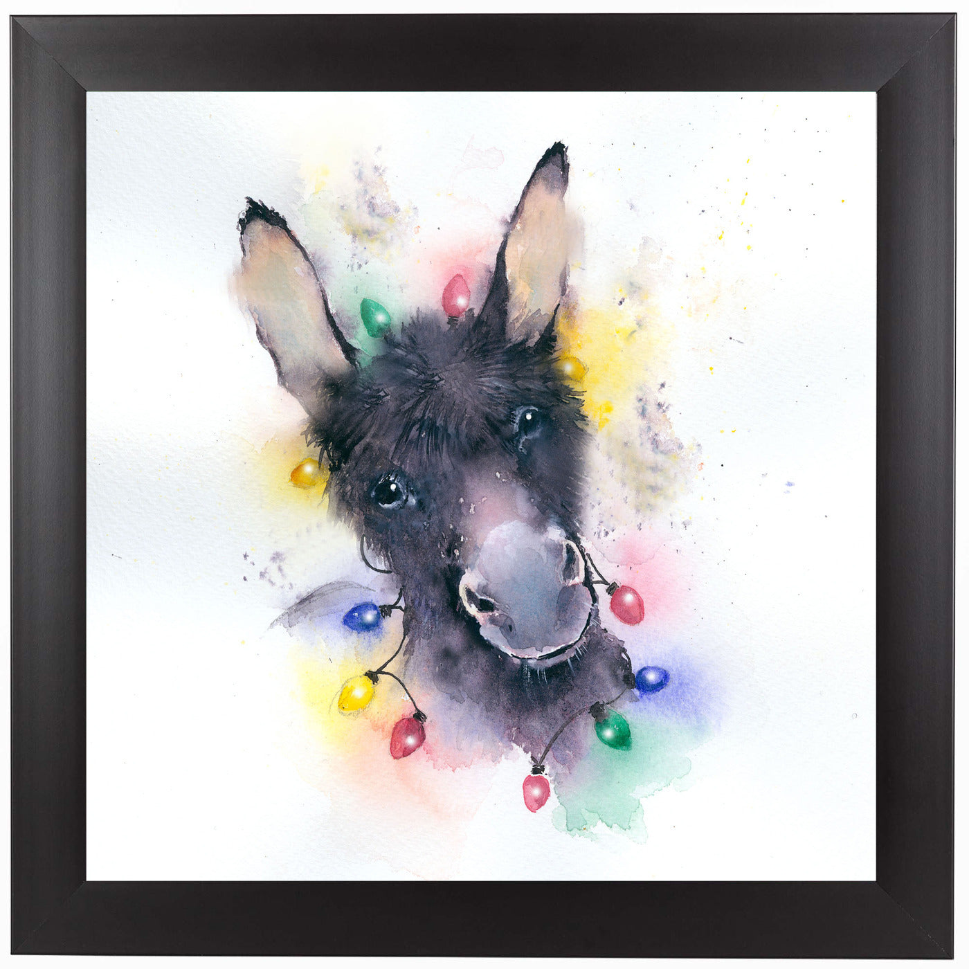 Donkey Xmas Lights by Rachel McNaughton Framed Print - Americanflat
