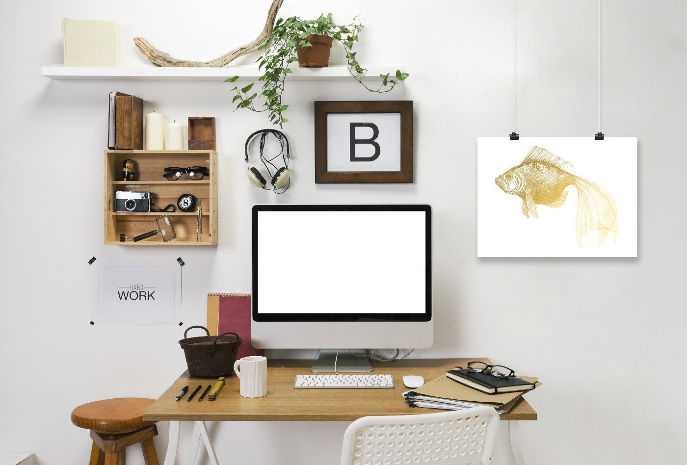 Bubbles The Gold Fish by Coastal Print & Design Art Print - Art Print - Americanflat