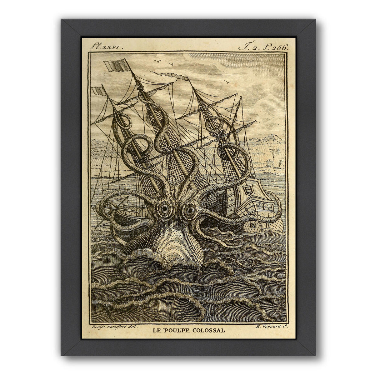 Kraken Original by Coastal Print & Design Framed Print - Americanflat
