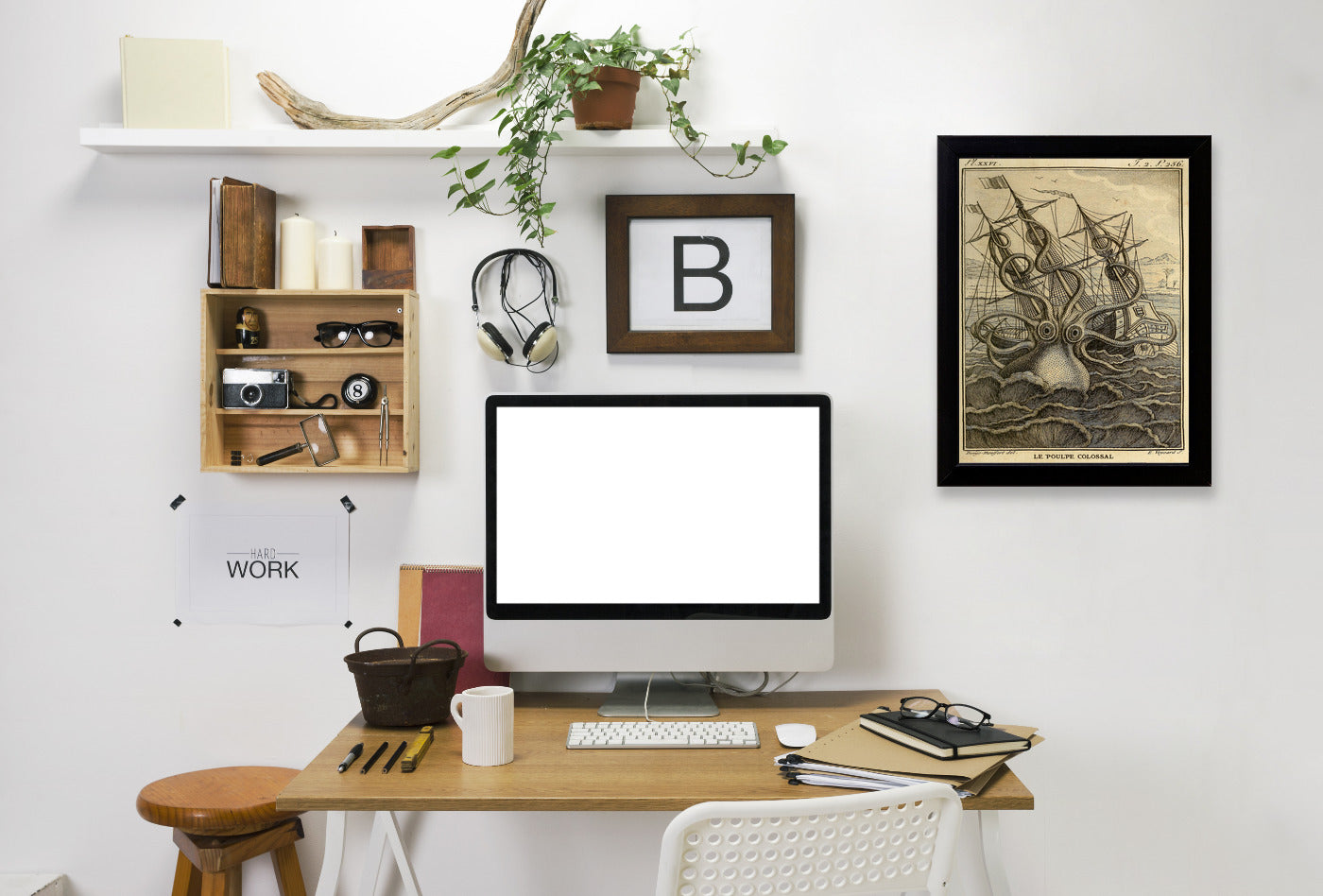 Kraken Original by Coastal Print & Design Framed Print - Americanflat