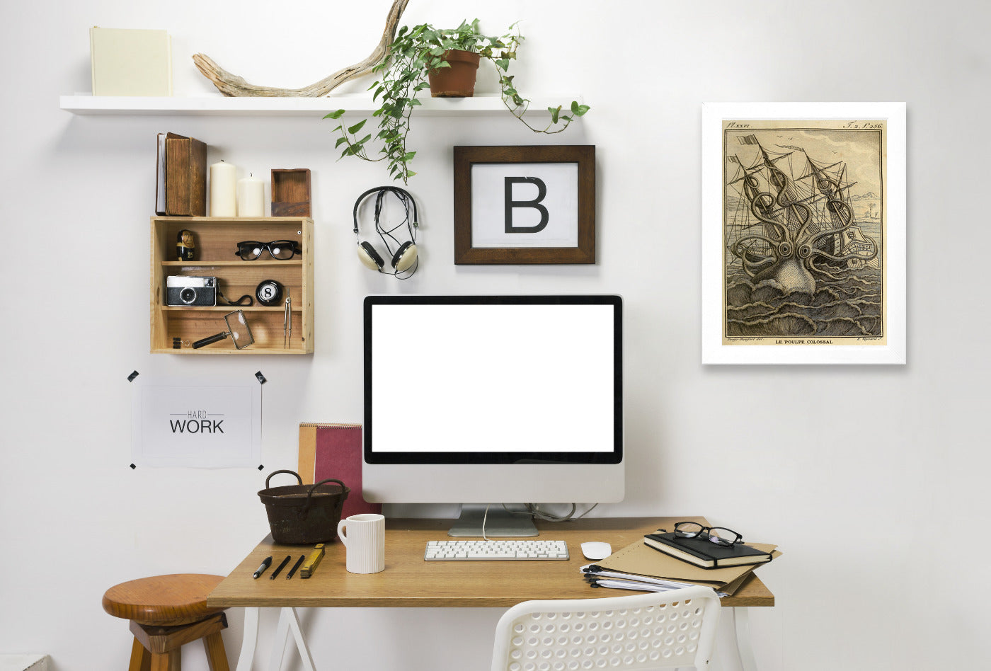 Kraken Original by Coastal Print & Design Framed Print - Americanflat