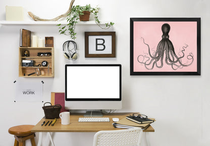 Mil Pink Choco Octopus by Coastal Print & Design Framed Print - Americanflat