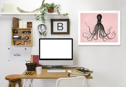 Mil Pink Choco Octopus by Coastal Print & Design Framed Print - Americanflat
