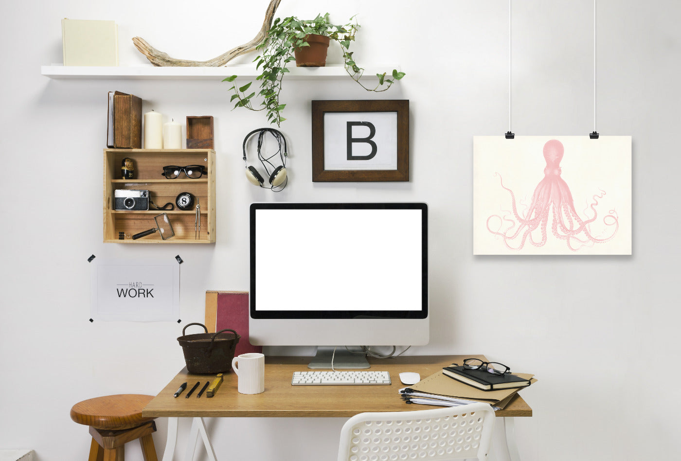 Quartz Pink Octopus by Coastal Print & Design Art Print - Art Print - Americanflat