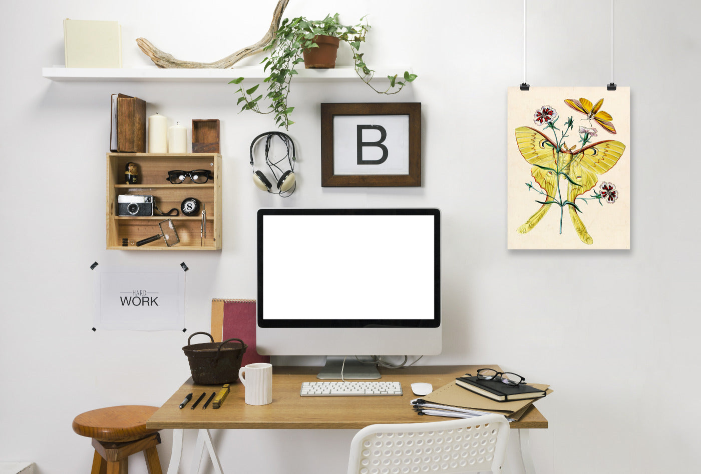 Yellow Moth by Coastal Print & Design Art Print - Art Print - Americanflat
