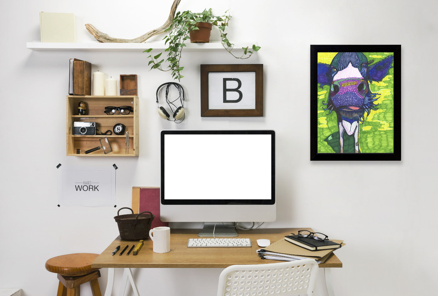 Cow In Face by Solveig Studio Framed Print - Americanflat