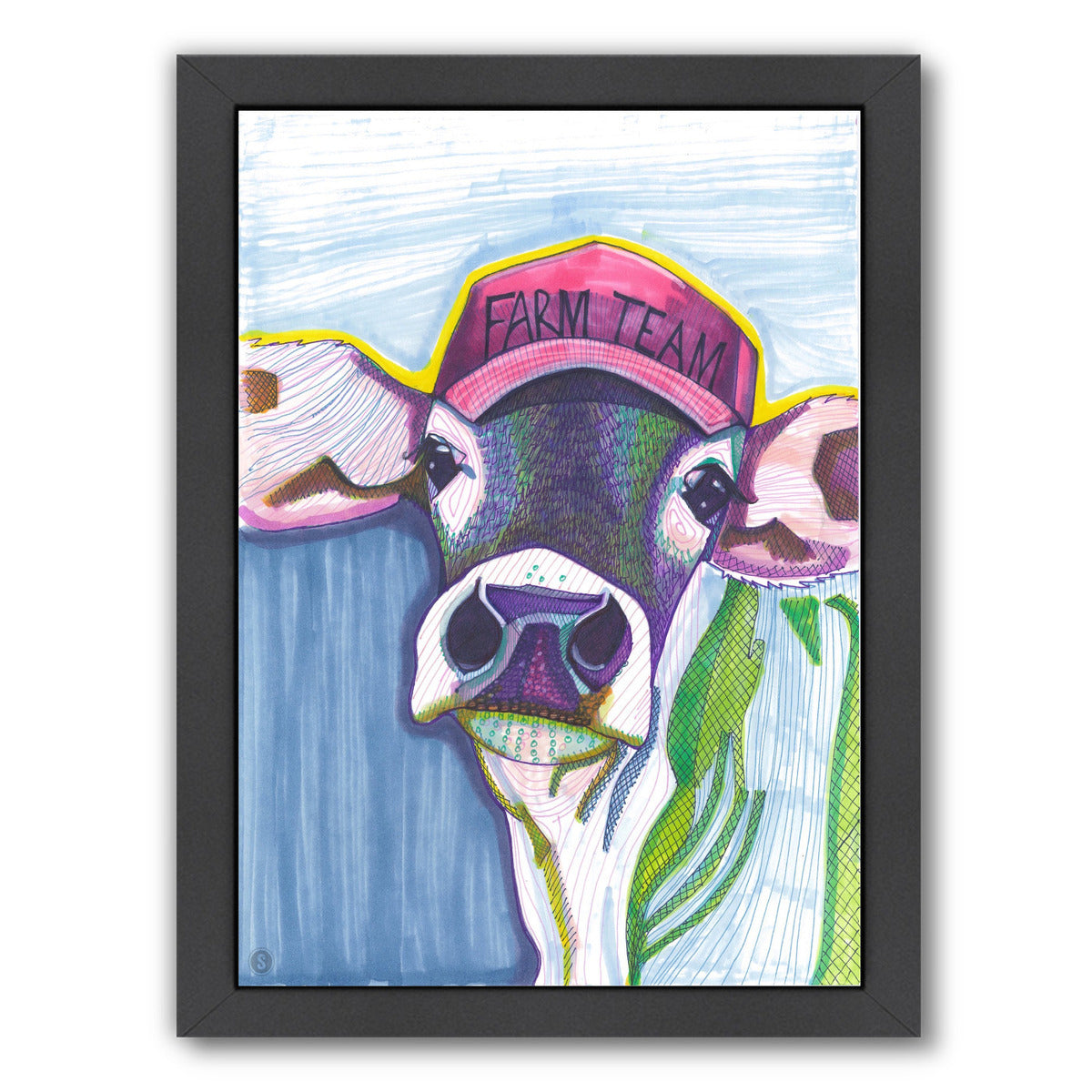 Farm Team Cow by Solveig Studio Framed Print - Americanflat