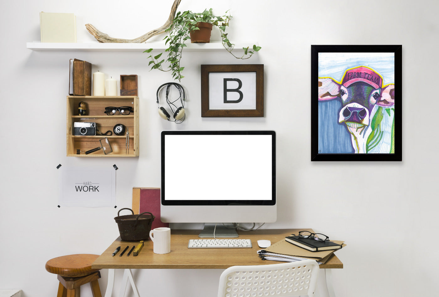 Farm Team Cow by Solveig Studio Framed Print - Americanflat