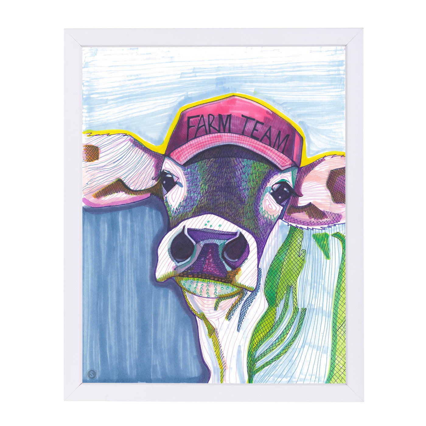 Farm Team Cow by Solveig Studio Framed Print - Americanflat