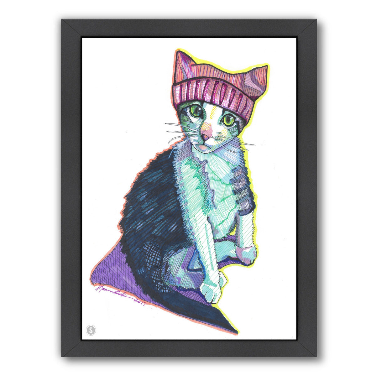 Feminist Kitty by Solveig Studio Framed Print - Americanflat