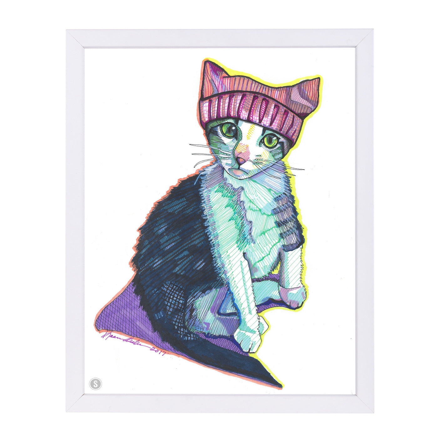 Feminist Kitty by Solveig Studio Framed Print - Americanflat