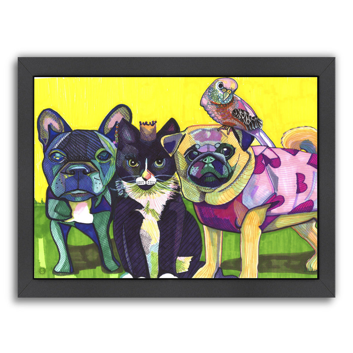 Four Animals by Solveig Studio Framed Print - Americanflat