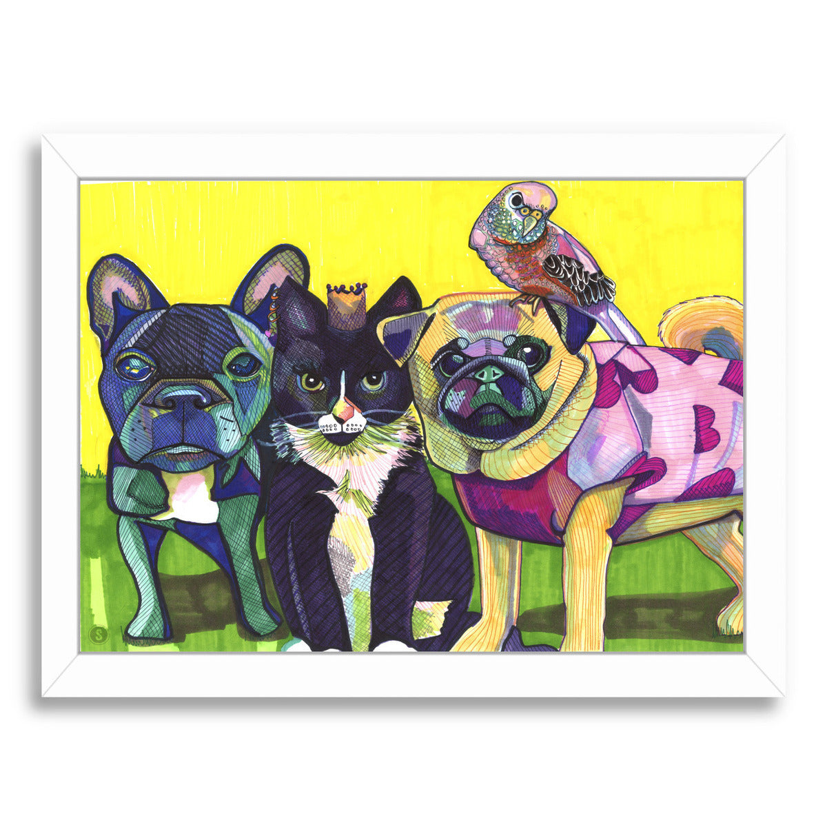 Four Animals by Solveig Studio Framed Print - Americanflat