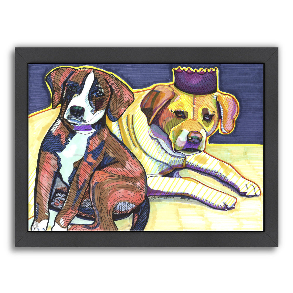 Two Dogs by Solveig Studio Framed Print - Americanflat