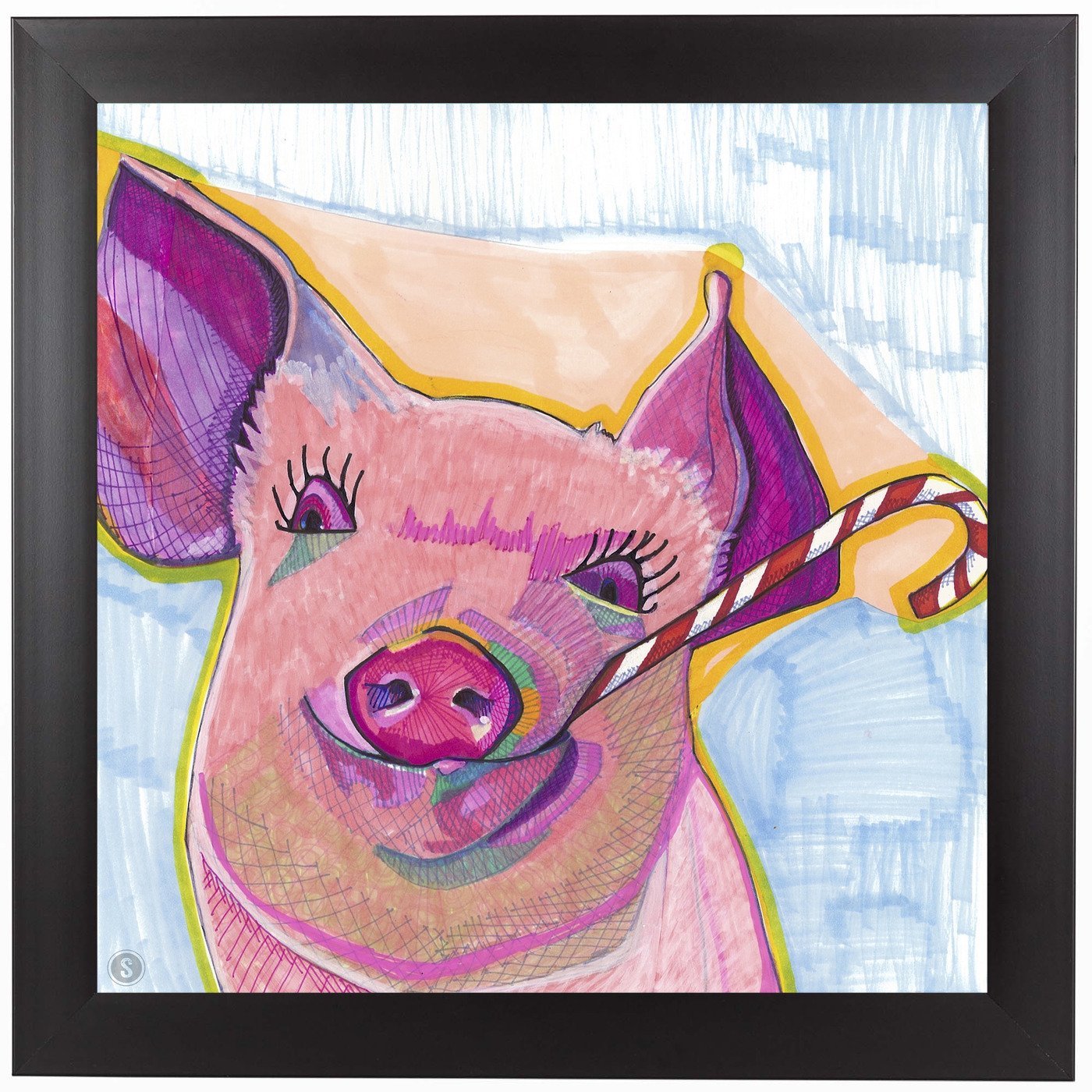 Christmas Pig by Solveig Studio Framed Print - Americanflat