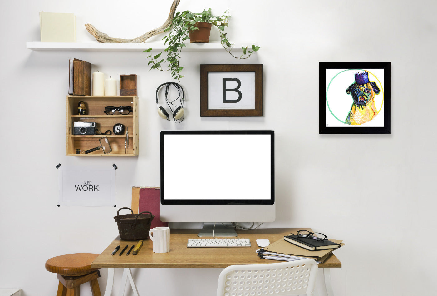 Pug Ester by Solveig Studio Framed Print - Americanflat
