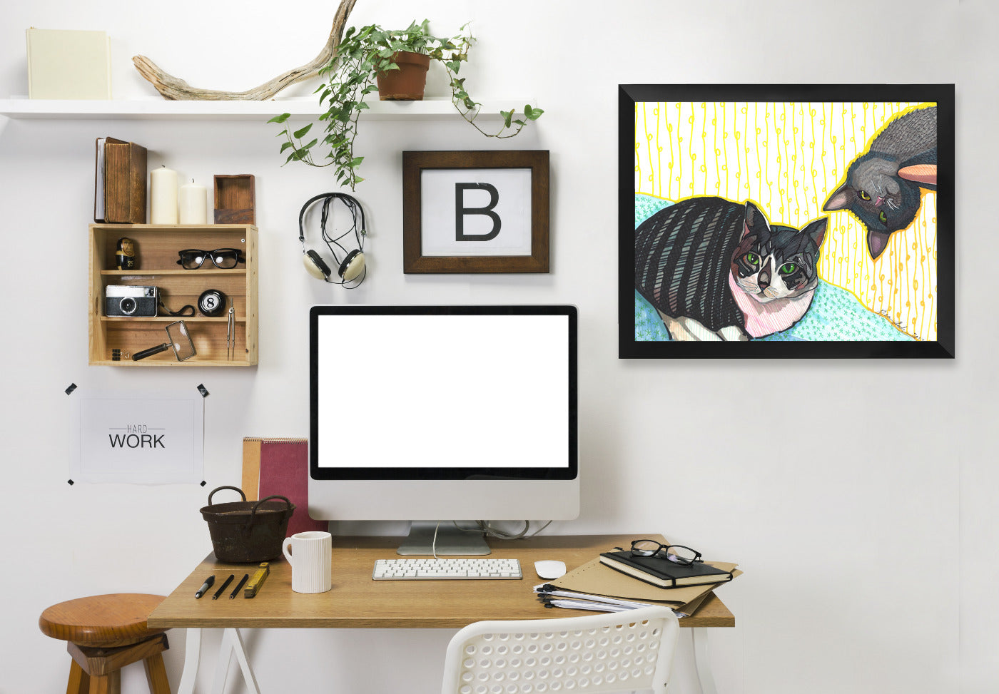 Two Cats by Solveig Studio Framed Print - Americanflat