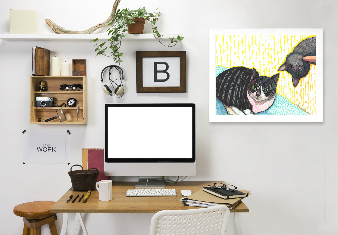 Two Cats by Solveig Studio Framed Print - Americanflat