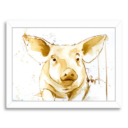 Coffee Pig by Allison Gray Framed Print - Americanflat