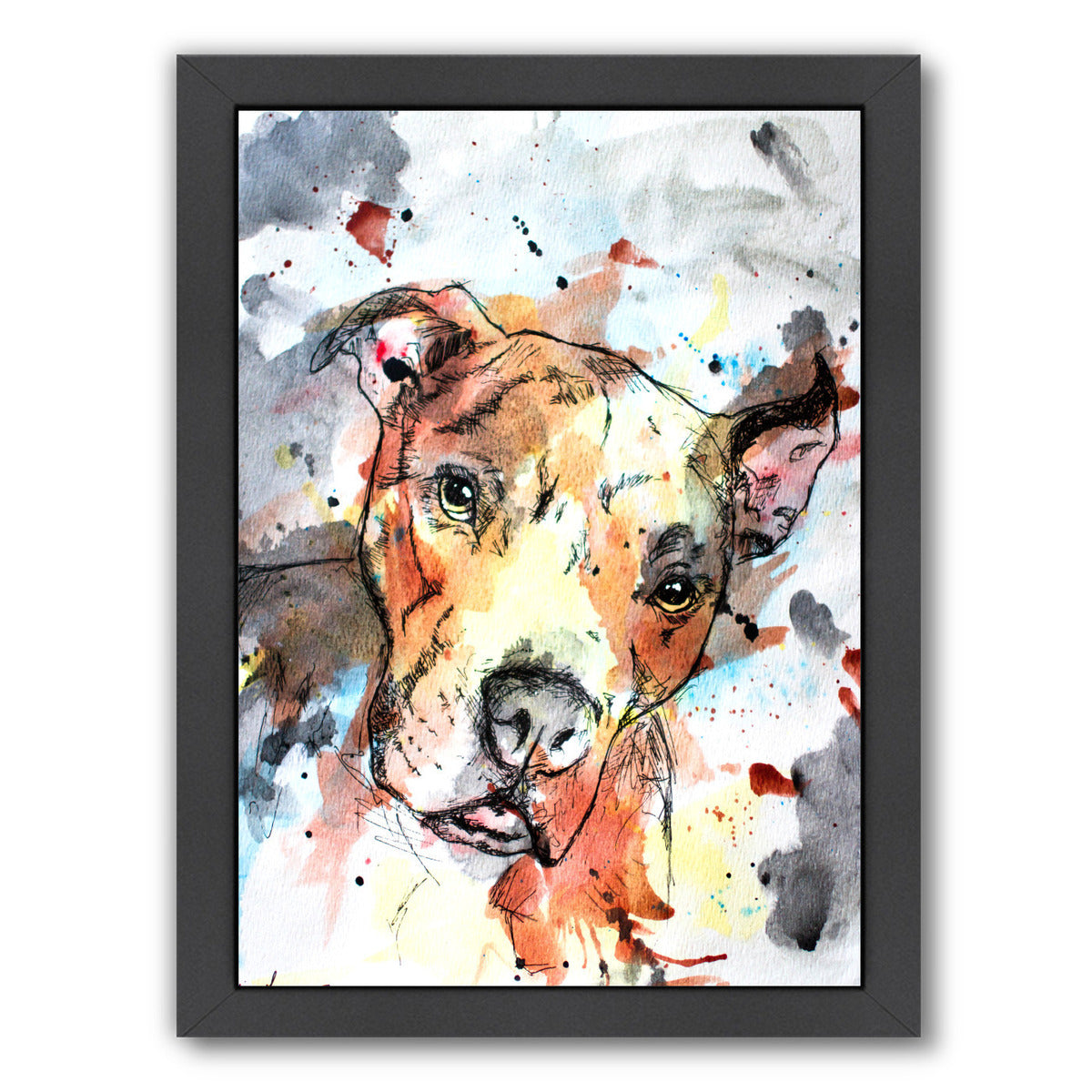 Colorful Dog by Allison Gray Framed Print - Americanflat