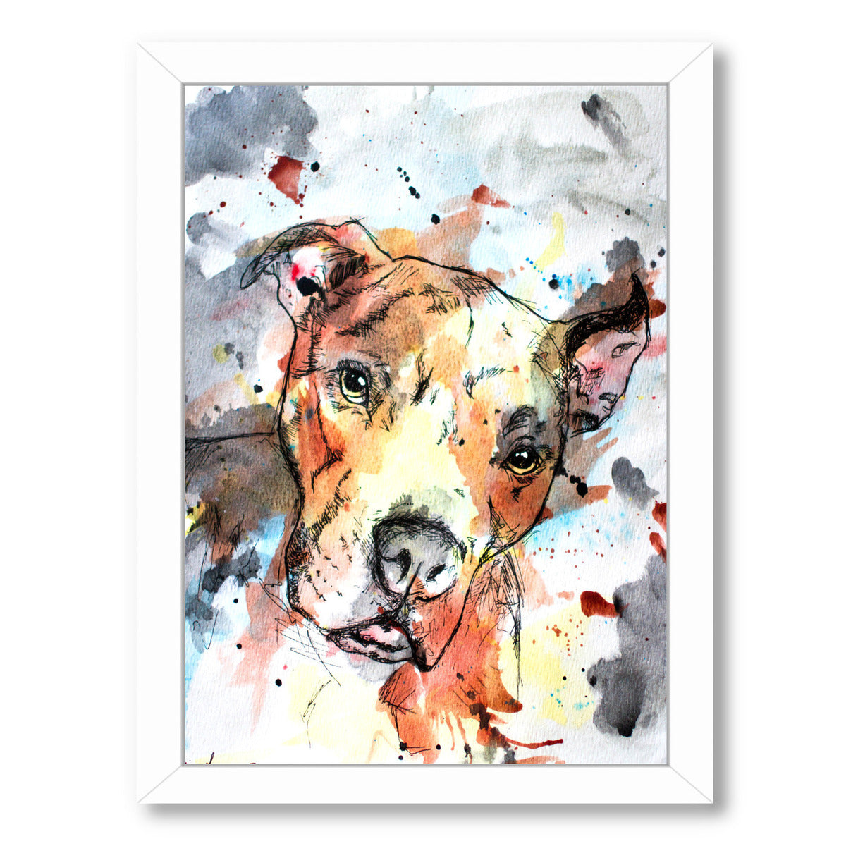 Colorful Dog by Allison Gray Framed Print - Americanflat