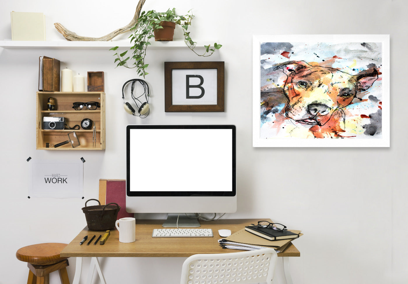 Colorful Dog by Allison Gray Framed Print - Americanflat