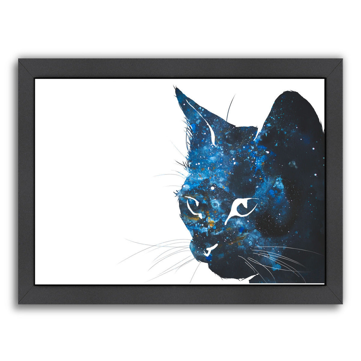 Cosmic Cat Silhouette by Allison Gray Framed Print - Americanflat