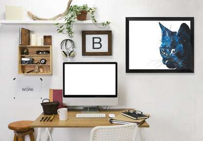 Cosmic Cat Silhouette by Allison Gray Framed Print - Americanflat