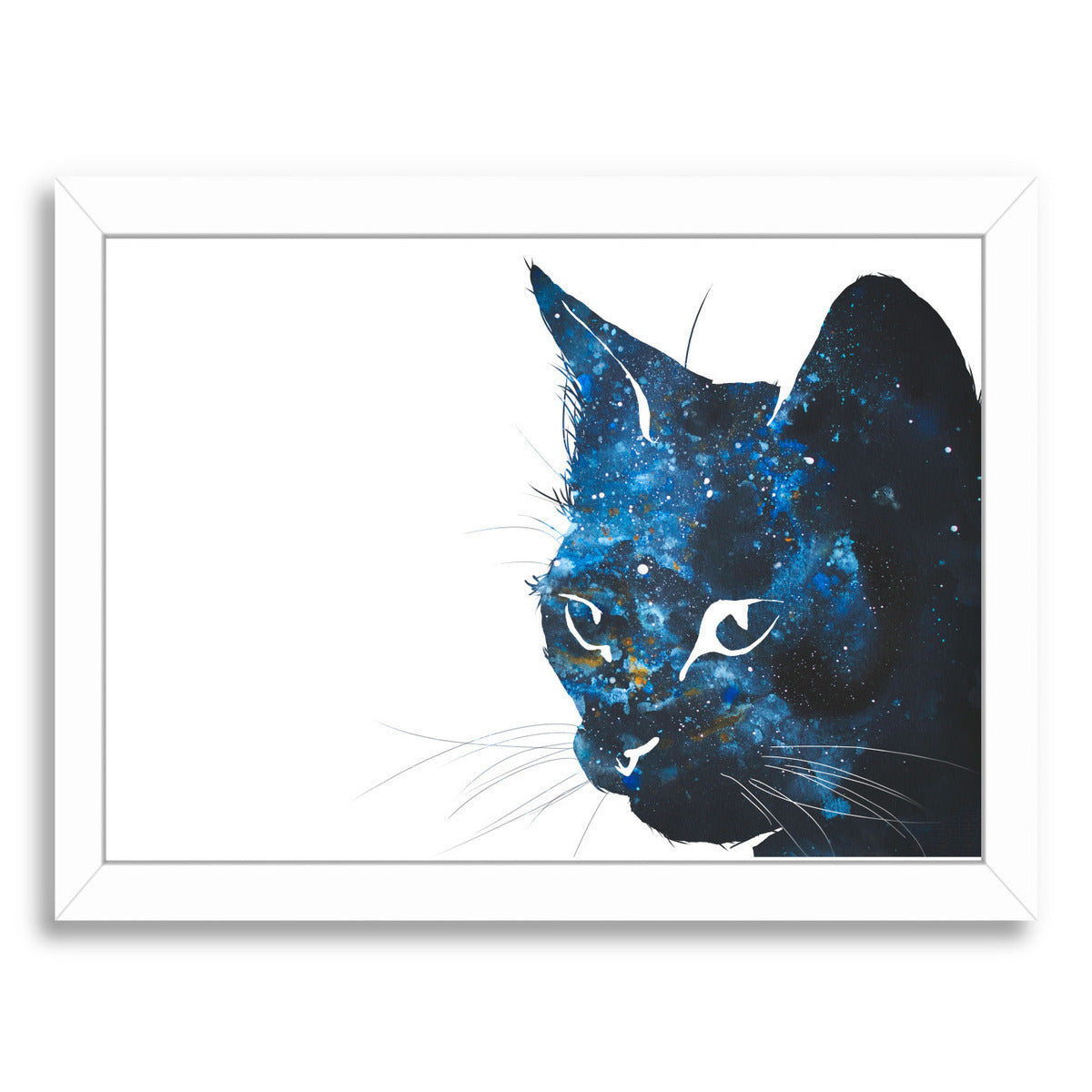 Cosmic Cat Silhouette by Allison Gray Framed Print - Americanflat