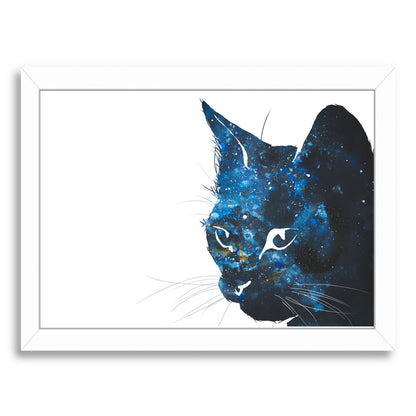 Cosmic Cat Silhouette by Allison Gray Framed Print - Americanflat