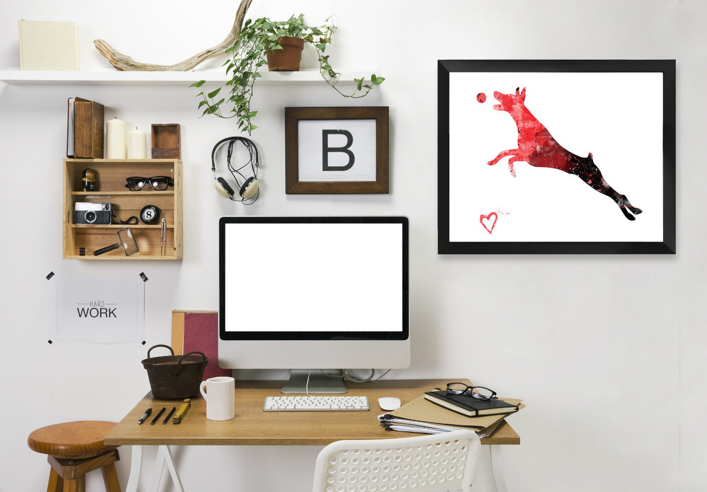 Doberman Pinscher Silhouette by Allison Gray Framed Print - Americanflat
