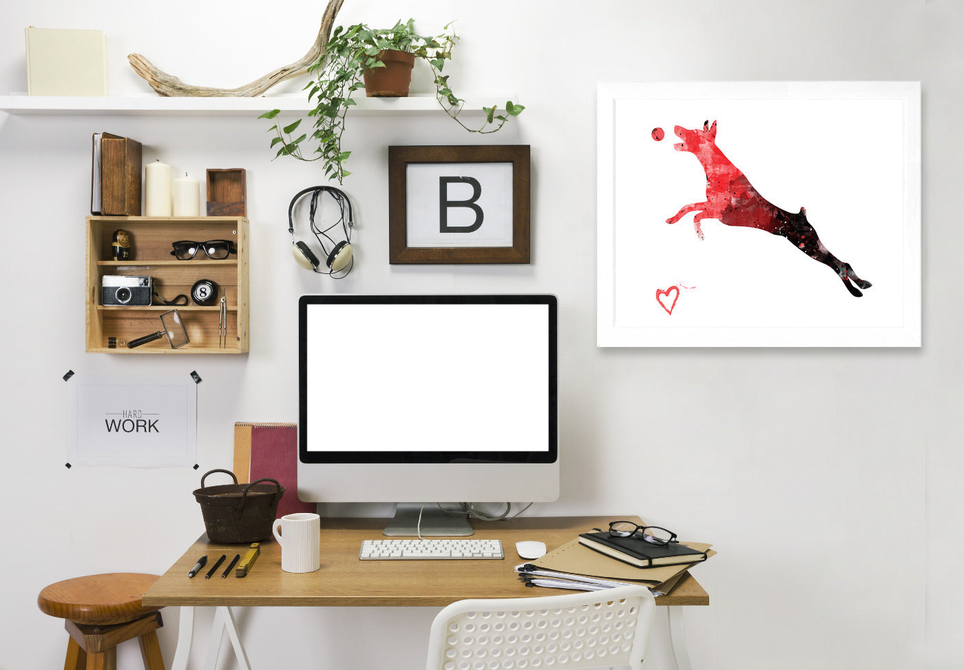 Doberman Pinscher Silhouette by Allison Gray Framed Print - Americanflat