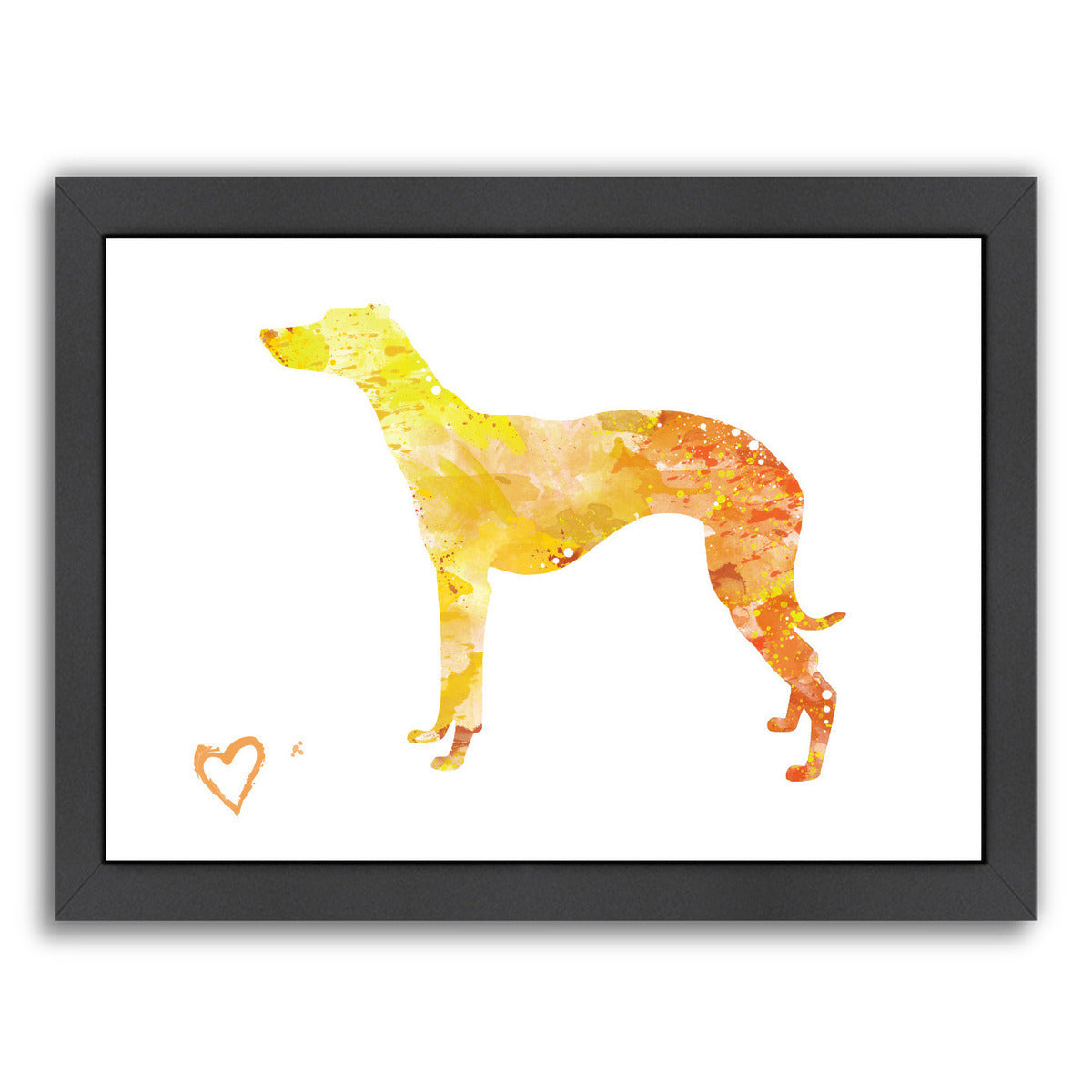 Whippet Silhouette by Allison Gray Framed Print - Americanflat