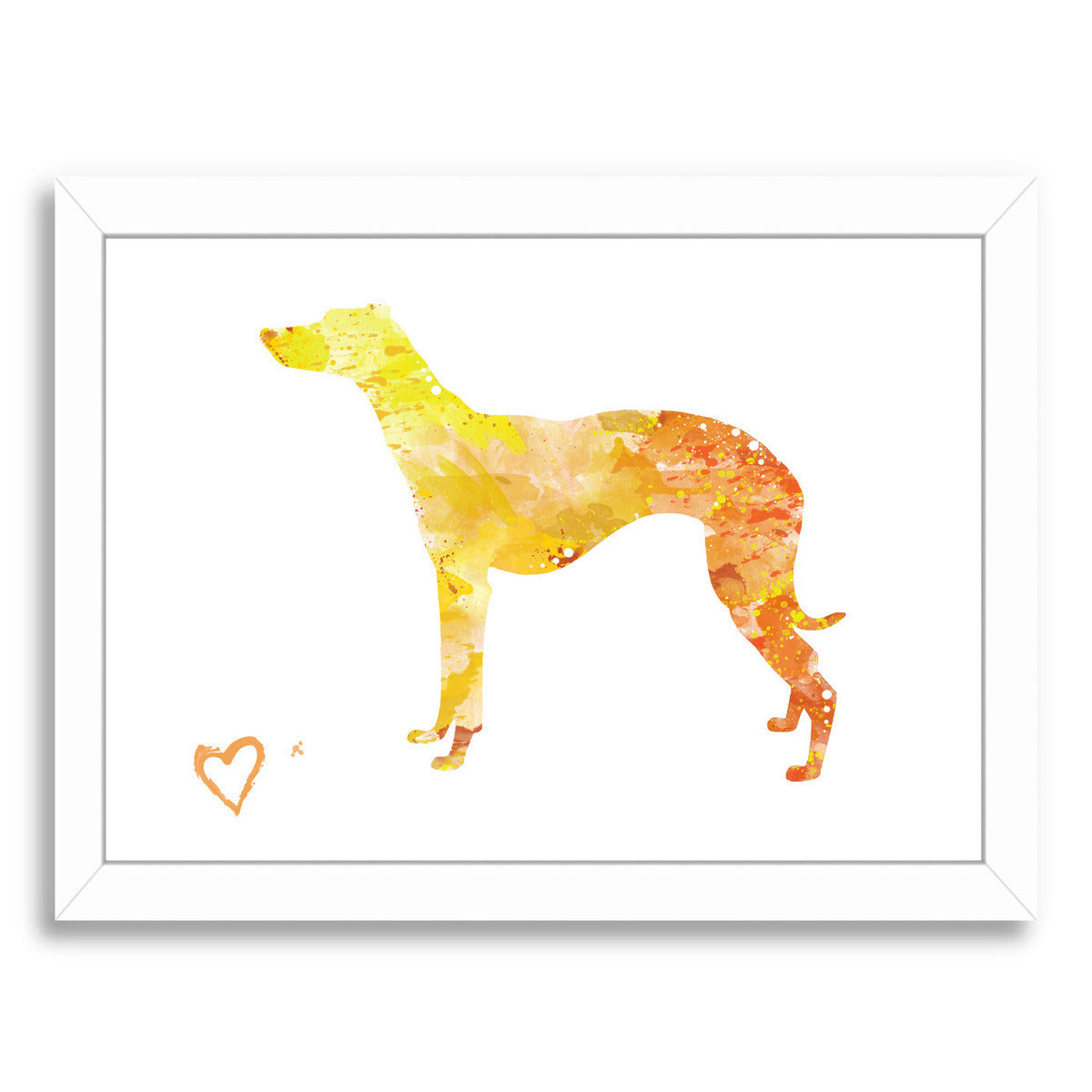 Whippet Silhouette by Allison Gray Framed Print - Americanflat