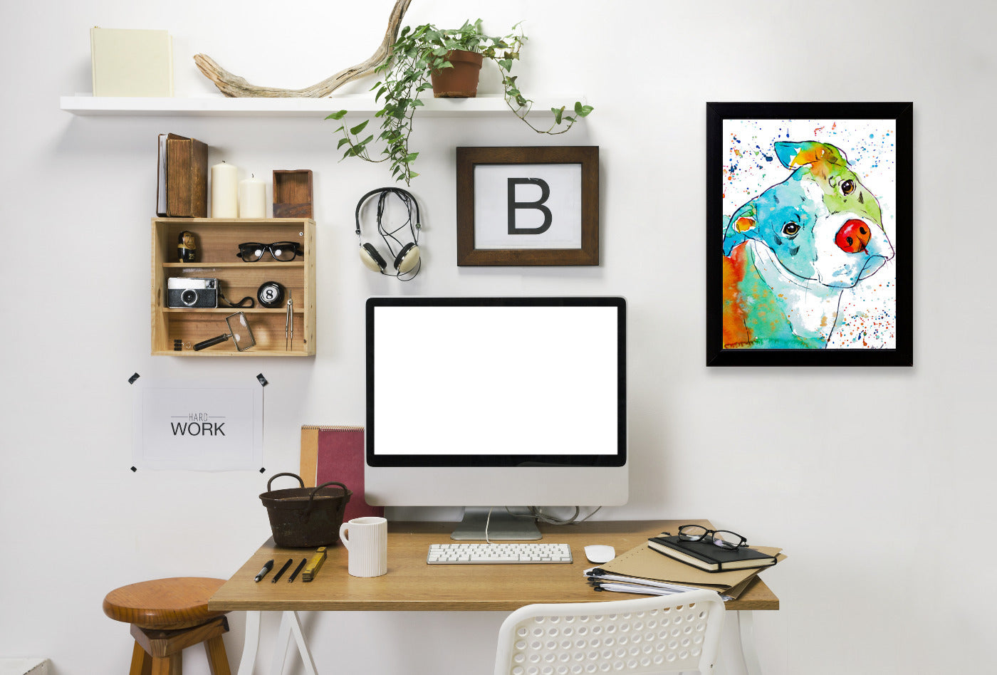 Color Pop Pup by Allison Gray Framed Print - Americanflat