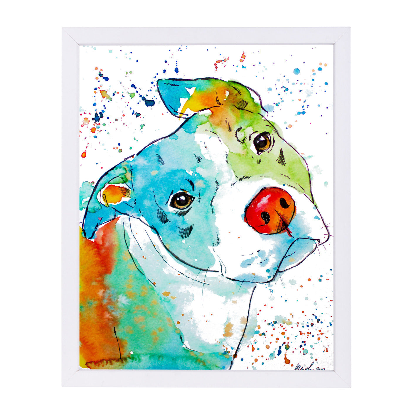Color Pop Pup by Allison Gray Framed Print - Americanflat