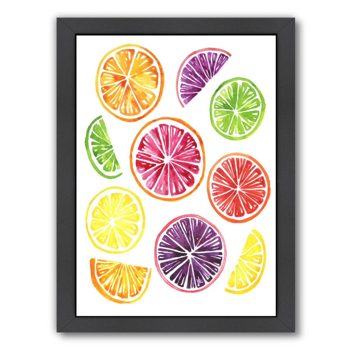 Citrus Wheels Colorful white by Sam Nagel Framed Print - Americanflat