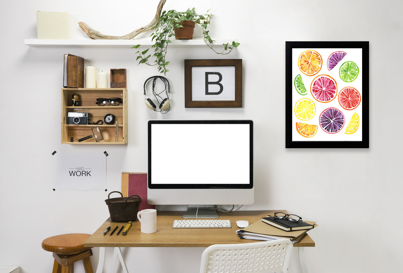 Citrus Wheels Colorful white by Sam Nagel Framed Print - Americanflat