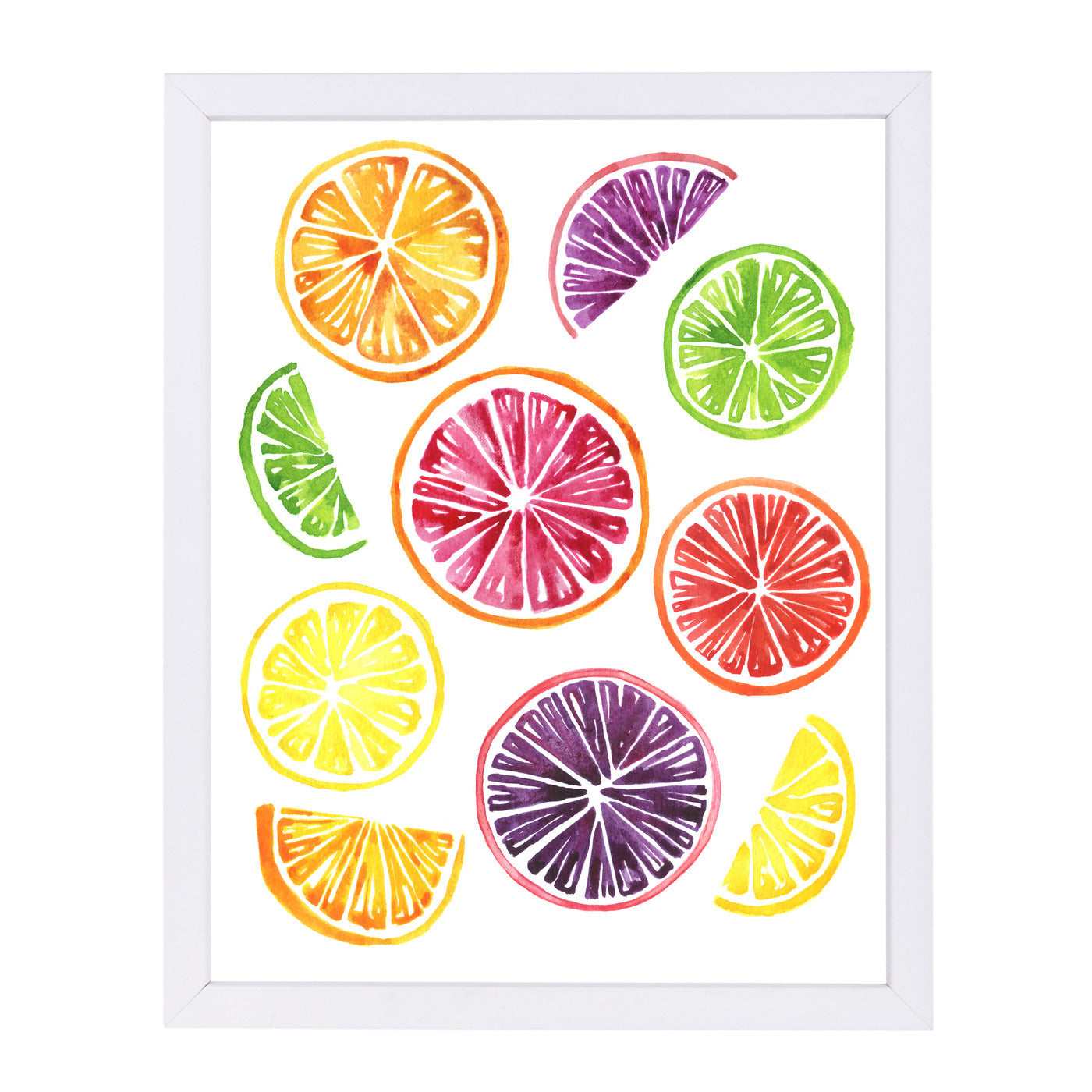 Citrus Wheels Colorful white by Sam Nagel Framed Print - Americanflat