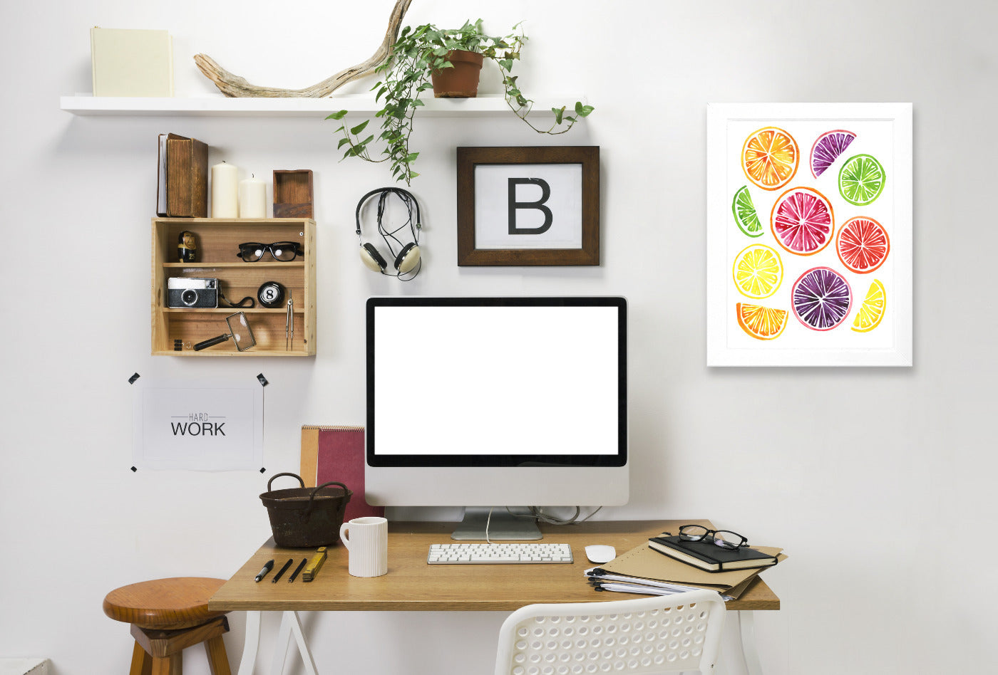Citrus Wheels Colorful white by Sam Nagel Framed Print - Americanflat