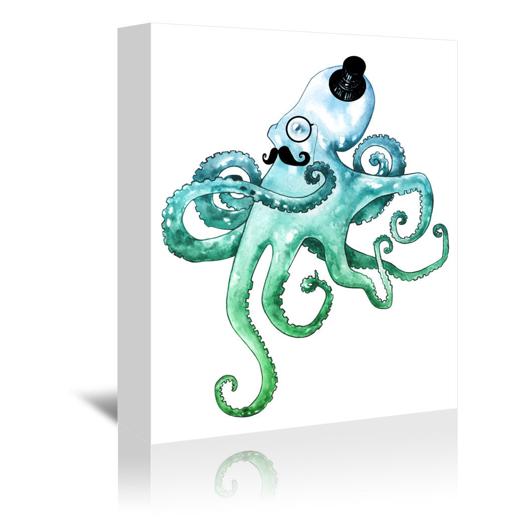 Dapper Octopus by Sam Nagel Wrapped Canvas - Wrapped Canvas - Americanflat