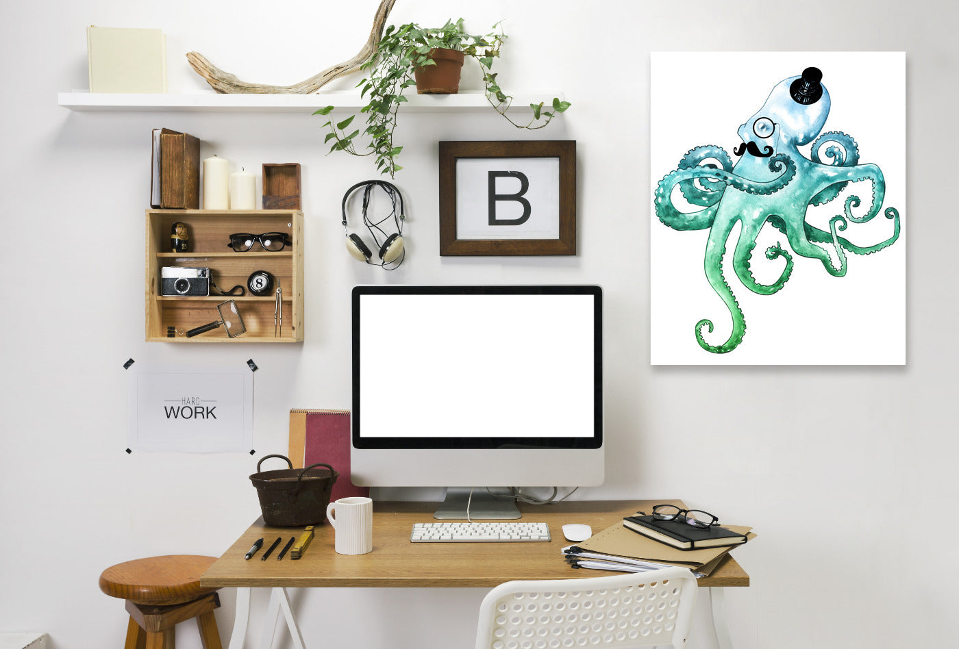 Dapper Octopus by Sam Nagel Wrapped Canvas - Wrapped Canvas - Americanflat