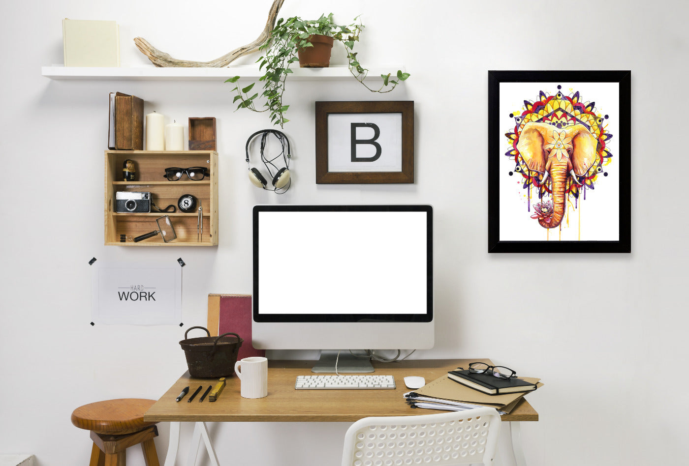 Elephant Mandala by Sam Nagel Framed Print - Americanflat