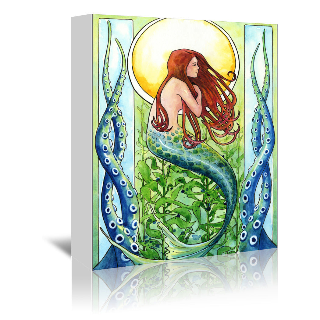 Kelp Forest Mermaid by Sam Nagel Wrapped Canvas - Wrapped Canvas - Americanflat