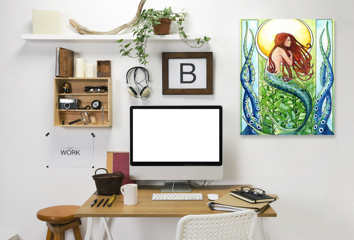Kelp Forest Mermaid by Sam Nagel Wrapped Canvas - Wrapped Canvas - Americanflat