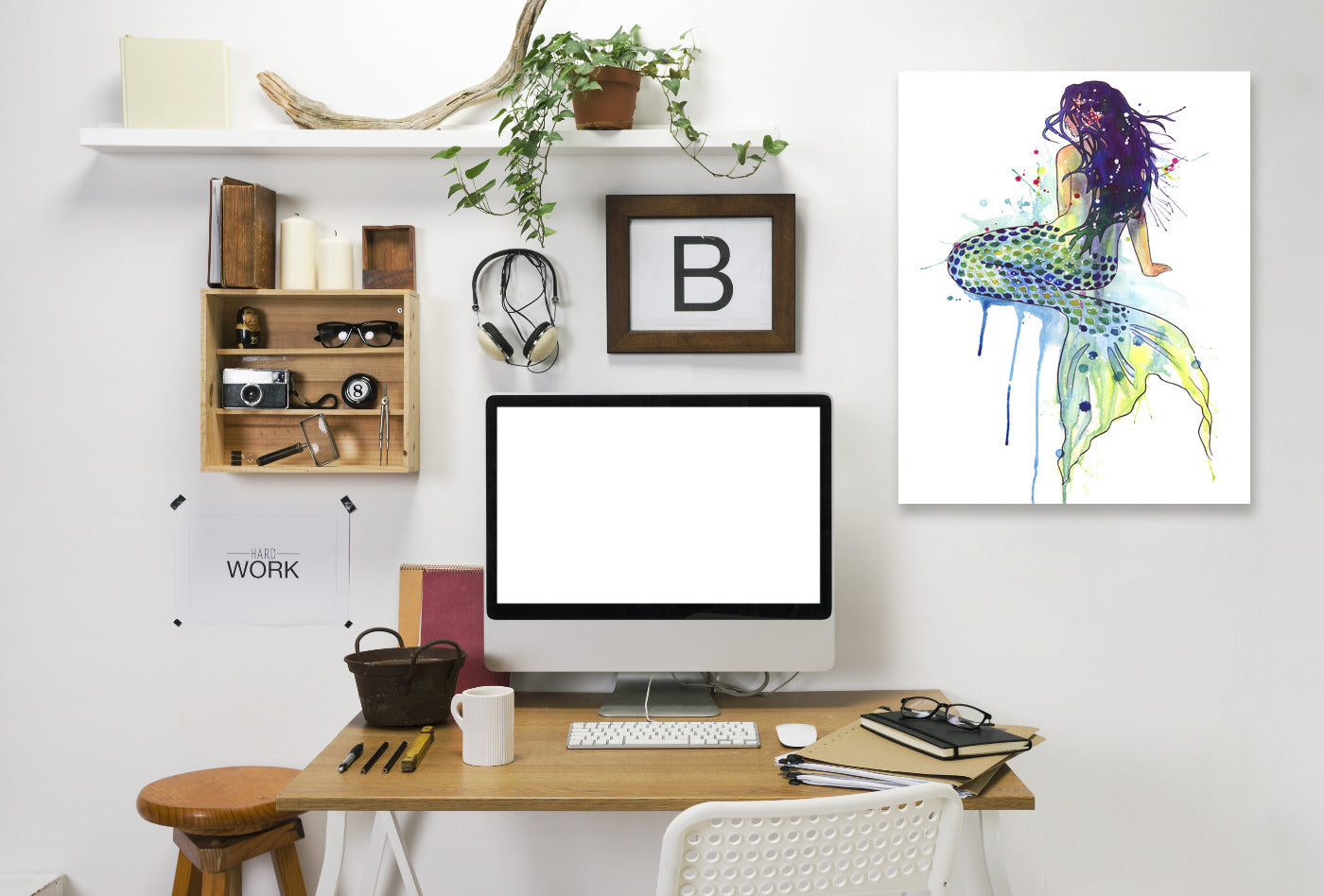 Mermaid by Sam Nagel Wrapped Canvas - Wrapped Canvas - Americanflat